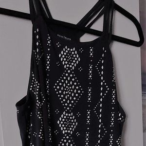 WHBM Navy Cocktail Silver/Gold Studded Dress